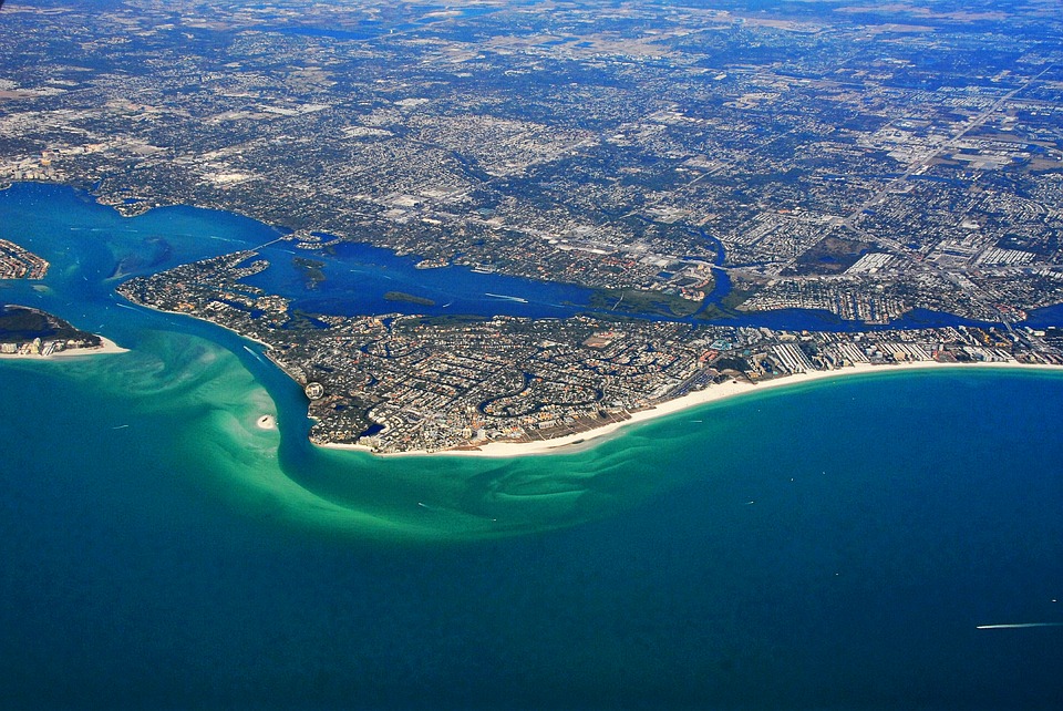 Aerial view of Siesta Key, Florida 