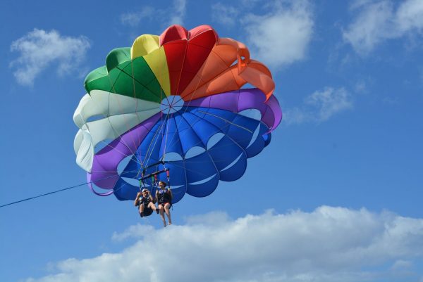 people parasailing